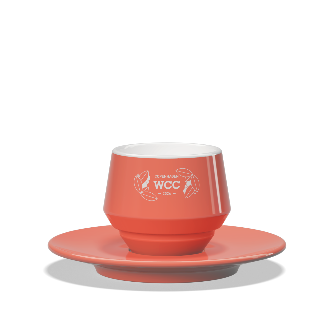 1 x Maniko Double Coffee Cup with Saucer - WLAC Copenhagen 2024 Official Mug