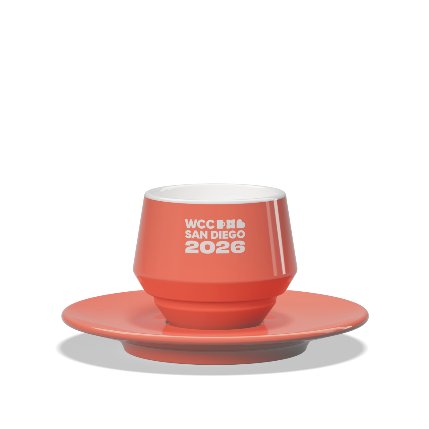 1 x Maniko Double Coffee Cup with Saucer - WLAC San Diego 2026 Official Mug
